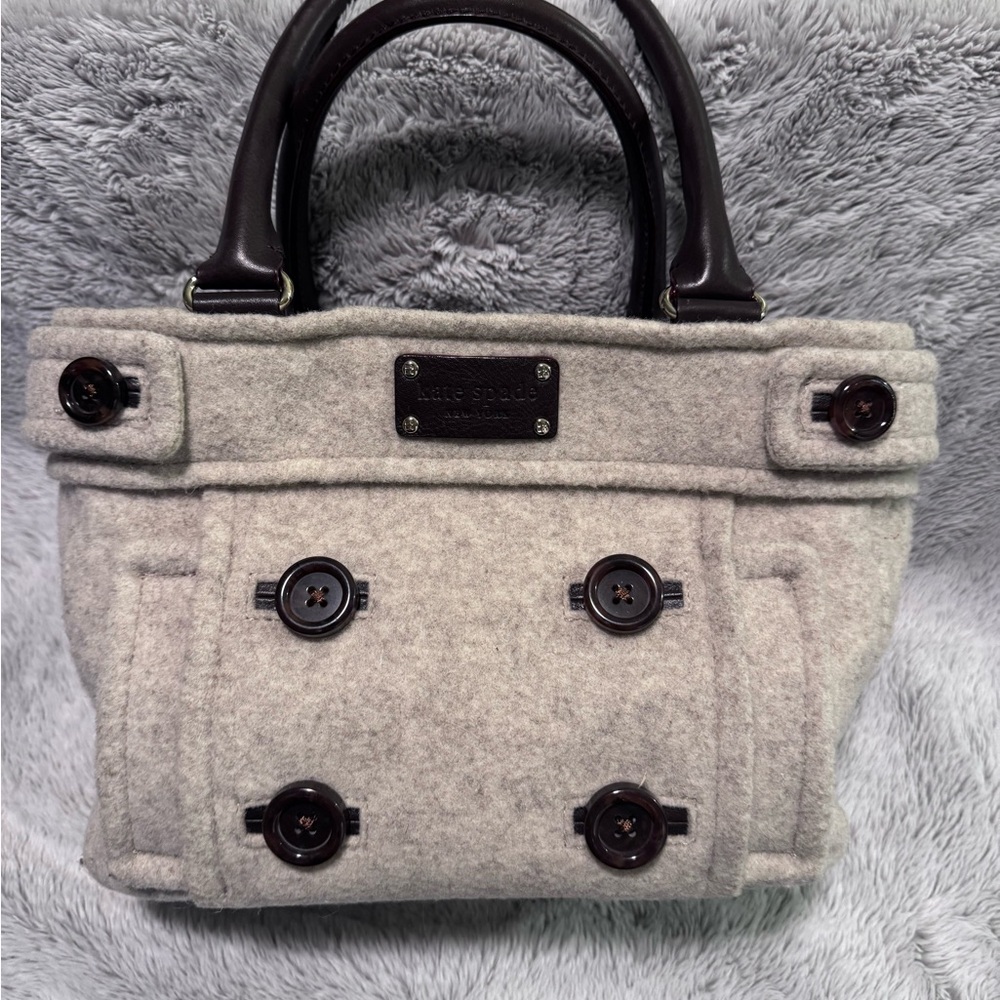 Kate Spade Quinn Wool Tote Bag in Oatmeal Beantown